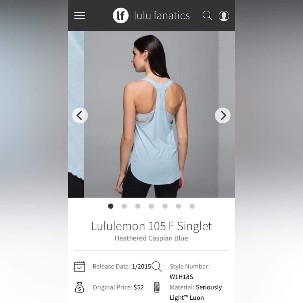lululemon athletica Sky Blue Racerback Tank